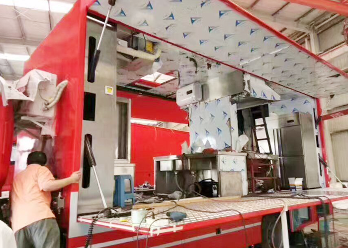 消防車內廚房設備廚具安裝現場圖